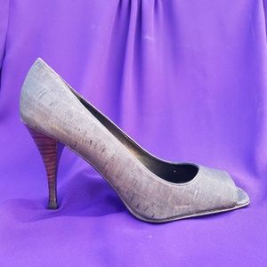 Mr. Seymour peep toe pumps size 5.5 cork